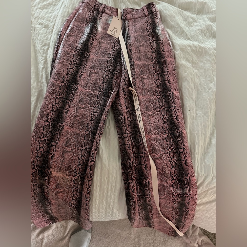 Oh Polly Pink Snake Print Pants